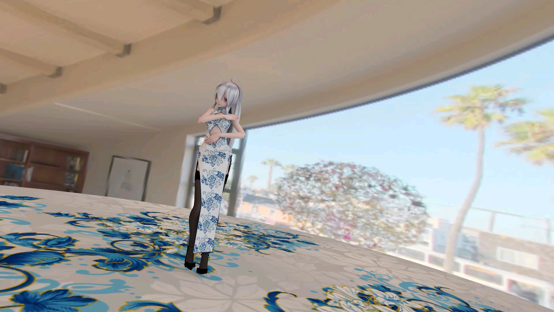 【布料解算/C4D】妾身的舞姿,喜欢吗?红昭愿旗袍弱音